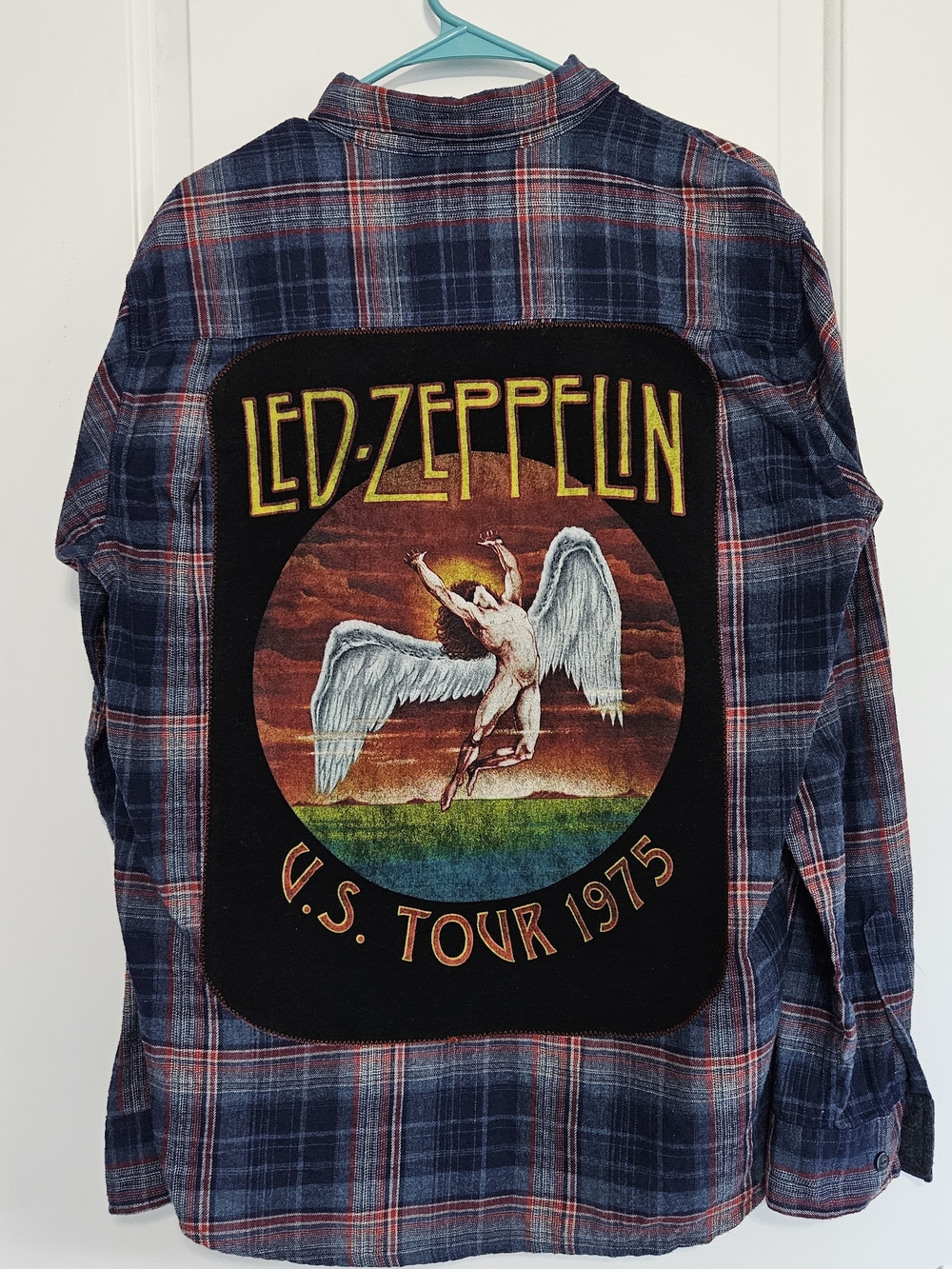Led Zeppelin Back Patch Flannel Band Shirt